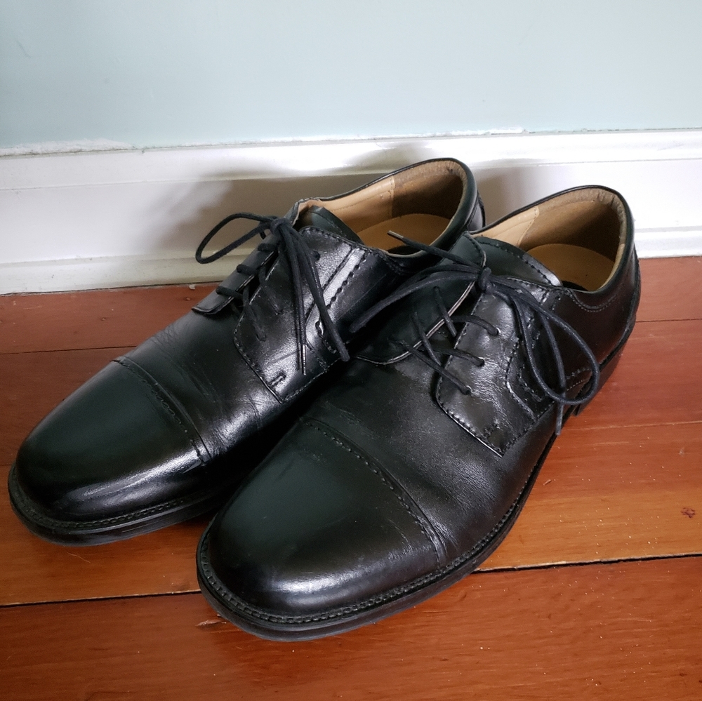 Chaps Belmont Black Leather Dress Shoes